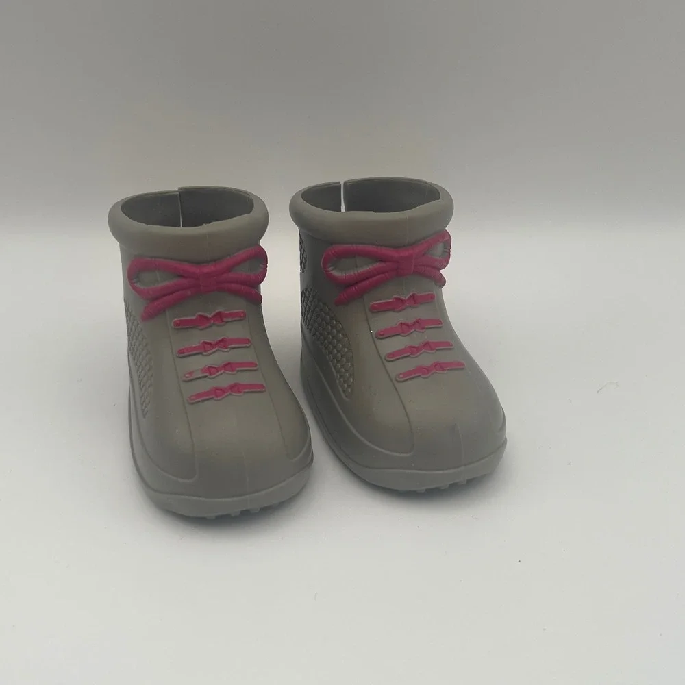 My Life as Outdoorsy Gray Pink Doll Boots Hiking Style Our Generation‎ EUC